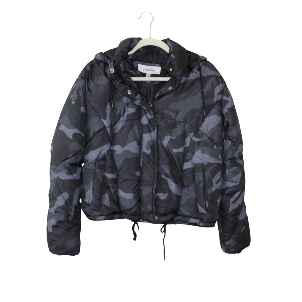 Sebby Cropped Winter Camo Puffer Coat Women's Size Small